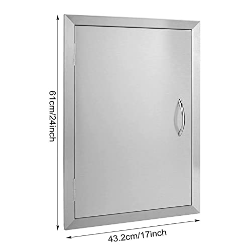 L 17x 24" H Access Panel, GDAE10 BBQ Single Door, Vertical 304 Stainless Steel, Outdoor Kitchen Doors for Island, Grill Station, Outdoor Cabinet Grill Station Home Restaurant Shopping Mall