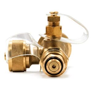 Camco Propane Brass 4 Port Tee- Comes with 5ft and 12ft Hoses, Allows for Connection Between Auxiliary Propane Cylinder and Propane Appliances (59123) , Black