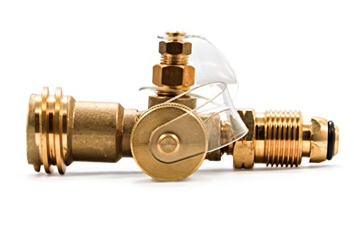 Camco Propane Brass 4 Port Tee- Comes with 5ft and 12ft Hoses, Allows for Connection Between Auxiliary Propane Cylinder and Propane Appliances (59123) , Black