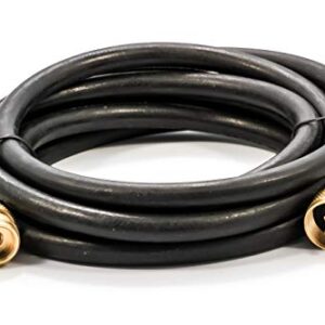 Camco Propane Brass 4 Port Tee- Comes with 5ft and 12ft Hoses, Allows for Connection Between Auxiliary Propane Cylinder and Propane Appliances (59123) , Black