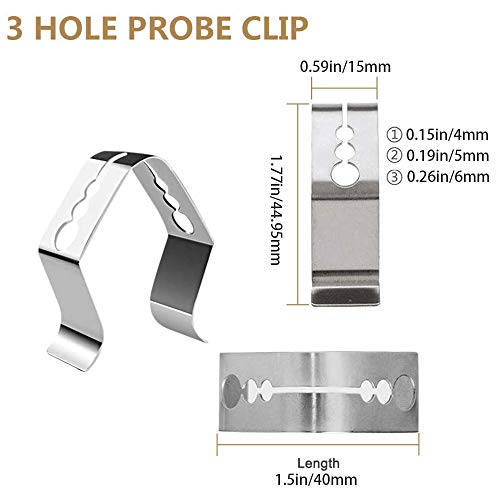 Universal Meat Grill Thermometer Probe Clips Holders Brackets (4Pack)