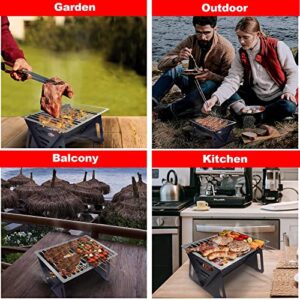 Bodkar Mini Tabletop Charcoal Grills, Personal Small Grill Portable BBQ Grill for Indoor Outdoor Barbecue Camping Picnic