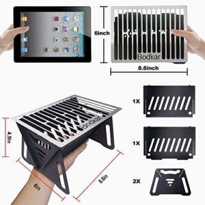 Bodkar Mini Tabletop Charcoal Grills, Personal Small Grill Portable BBQ Grill for Indoor Outdoor Barbecue Camping Picnic