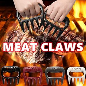 T·X·M Meat Claws for Shredding,Barbecue Claws for Pulled Pork,Grill Smoker Meat Paw Claws, BBQ Claws Shredding Carving & Handling Foods,Barbecue Grilling Accessories(2Pcs)(Black)