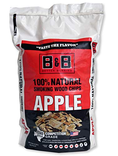 B & B Charcoal 00125 Apple Wood Smoking Chips, 180 Cubic Inch