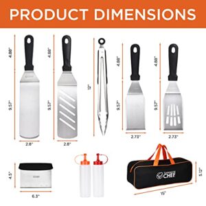 Commercial Chef Blackstone Griddle Accessories Kit - Flat Top Grill Accessories Set - Blackstone Accessories for Griddle Tools - Hibachi Grill Accessories - Traeger and Weber Griddle Spatula Set - 9PC