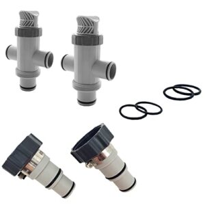 Motipudy 11872 1.25" Pool Hose Adapter A & 1.5’’ Split Plunger Valve Replacement for Pump Threaded Connection 26323CA 26175EH 26341W (2 Pairs)