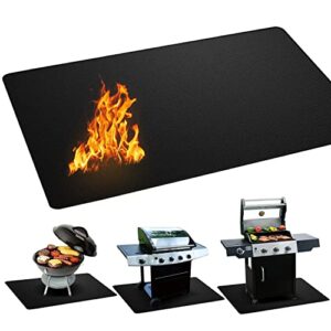 hipiere under grill mat – 48 x 30 inch grill mat & fire pit mat | grill mats for outdoor grill deck protector | durable grill mat for deck & fireplace mat fireproof | oil-proof & easy to clean