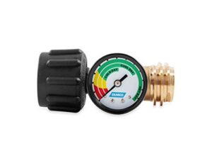 camco rv propane gauge and leak detector | features type 1 connection for rving, boating, gas grills and more (59023), black