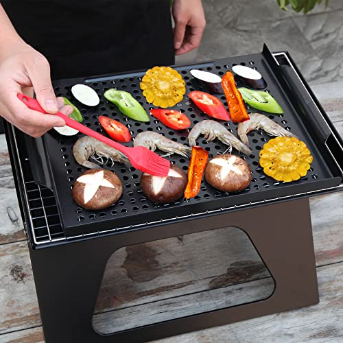 MEHE Vegetable Grill Basket,Nonstick Grilling Topper 14.6 "x11.4 Thicken Grill Pan BBQ Accessory for Grilling Veggie, Fish, Shrimp, Meat, Camping Cookware