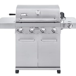 Monument Grills Larger 4-Burner Propane Gas Grills Stainless Steel Cabinet Style with Rotisserie Kit