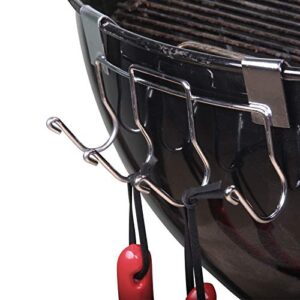 Grill Tool Holder for Weber Stainless Steel Cutlery Fits 18.5" & 22.5" Charcoal Grills, All in Stainless Steel