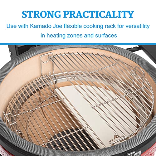 VANKEY 18’’ Half Moon Stainless Steel Cooking Grate for Kamado Joe KJ-HCG ，Large Big Green Egg Grill Grids Grates Parts，Kamado Joe Classic Reversible Griddle Accessories