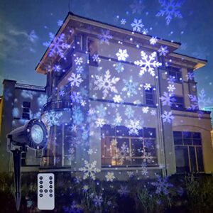 christmas clearance white snowflake outdoor projector light waterproof with remote decorative snowfall lighting for xmas/party/house