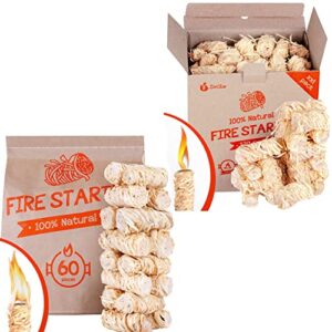 Zorestar Fire Starters XXL 120+ pc - Eco firelighters for Indoor and Outdoor Use and Fire Starter 60+ pc XXL Size - Сharcoal fire Starters