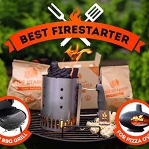 Zorestar Fire Starters XXL 120+ pc - Eco firelighters for Indoor and Outdoor Use and Fire Starter 60+ pc XXL Size - Сharcoal fire Starters