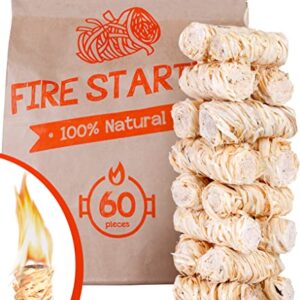 Zorestar Fire Starters XXL 120+ pc - Eco firelighters for Indoor and Outdoor Use and Fire Starter 60+ pc XXL Size - Сharcoal fire Starters