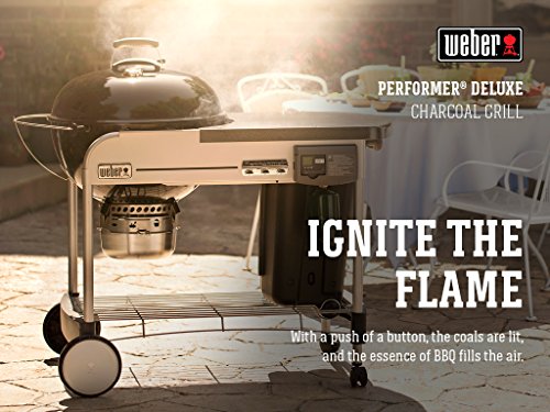 Weber Performer Deluxe Charcoal Grill, 22-Inch, Touch-N-Go Gas Ignition System, Copper