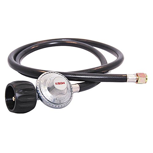 KIBOW Low Pressure Propane Regulator with 5FT Hose-Type 1(QCC 1) Connection-Fits for Most LP Gas Grills, Stoves, Fire Pit Tables-Parallel Style