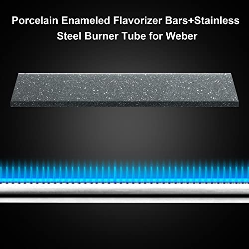 7636 Flavorizer Bars and 69787 Burner Tube for Weber 7636 69787, 15.3'' Flavorizer Bars and Burner Tube Kit for Weber Spirit I & II 300 Series,E-310,E-320,E-330,S-310,S-320,S-330 with Front Control