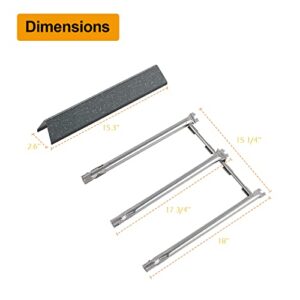 7636 Flavorizer Bars and 69787 Burner Tube for Weber 7636 69787, 15.3'' Flavorizer Bars and Burner Tube Kit for Weber Spirit I & II 300 Series,E-310,E-320,E-330,S-310,S-320,S-330 with Front Control
