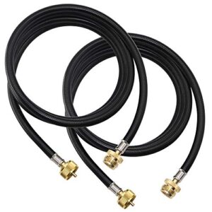 longads packs of 2 (12 ft) propane torch extension hose for propane tree distribution tree post, t and y connector. 1inch × 20 female throwaway cylinder thread, 1inch × 20 male connector