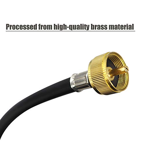 LONGADS Packs of 2 (12 FT) Propane Torch Extension Hose for Propane Tree Distribution Tree Post, T and Y Connector. 1inch × 20 Female Throwaway Cylinder Thread, 1inch × 20 Male Connector