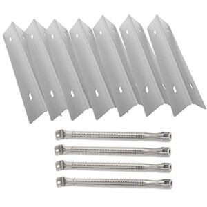 mixrbbq stainless steel 7-pack heat plates and 4-pack burner bbq replacement part kit for prestige 500 and napoleon grill rogue series