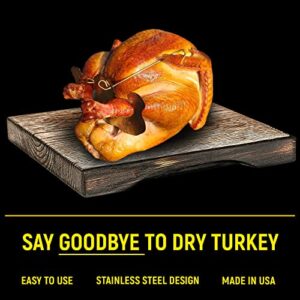 Turbo Trusser for Turkey I As Seen on Shark Tank I Cooks Evenly & Makes Meat Juicier I Easy-to-Use Stainless Steel & Dishwasher Safe I for Ovens, Smokers, Roasters, Grills, Rotisseries, & Deep Fryers