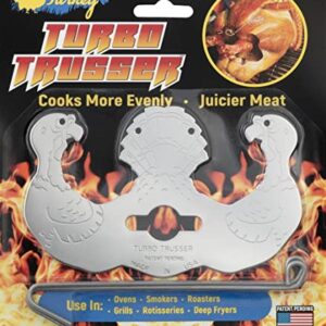 Turbo Trusser for Turkey I As Seen on Shark Tank I Cooks Evenly & Makes Meat Juicier I Easy-to-Use Stainless Steel & Dishwasher Safe I for Ovens, Smokers, Roasters, Grills, Rotisseries, & Deep Fryers