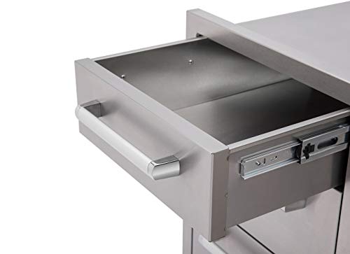 WHISTLER Stainless Steel Built in Access Triple Drawers for Outdoor Kitchen BBQ Island Storage,L 16.5" x W 21.9" x H 22"