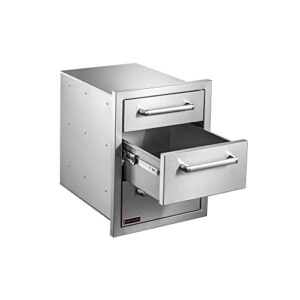 WHISTLER Stainless Steel Built in Access Triple Drawers for Outdoor Kitchen BBQ Island Storage,L 16.5" x W 21.9" x H 22"