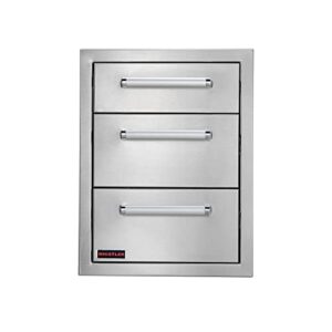 WHISTLER Stainless Steel Built in Access Triple Drawers for Outdoor Kitchen BBQ Island Storage,L 16.5" x W 21.9" x H 22"