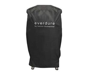 everdure grill cover for 4k charcoal grill & smoker, long cover with uv protection and drawstring closure, waterproof lining and 4 season bbq grill protection, black, 29.7”l x 16.6”w x 42”h