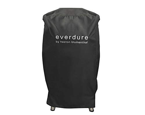 Everdure Grill Cover for 4K Charcoal Grill & Smoker, Long Cover with UV Protection and Drawstring Closure, Waterproof Lining and 4 Season BBQ Grill Protection, Black, 29.7”L x 16.6”W x 42”H