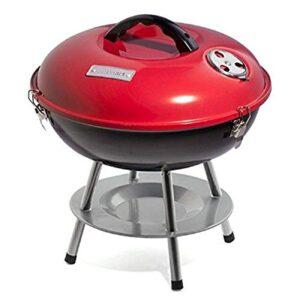 Cuisinart Grill Bundle - Portable Charcoal Grill, 14" (Red) & 3-in-1 Stuffed Burger Press (Black)