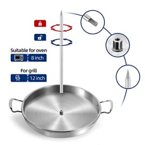 DAKOS al pastor skewer for grill Upgraded Thicken Stainless Vertical Skewer griddle, Barbecue Grill Stand,Vertical Skewer Grill, Great for Tacos Al Pastor, Tacos, Whole Chicken (15.27 x 13.39 x 2.83)