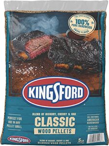 kingsford classic wood pellets, 100% natural hickory, oak and cherrywood hardwood pellets for grilling 5 pounds (package may vary)
