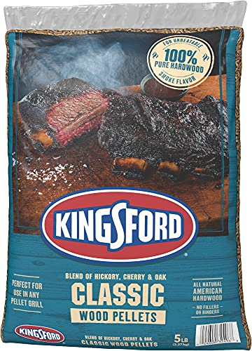 Kingsford Classic Wood Pellets, 100% Natural Hickory, Oak and Cherrywood Hardwood Pellets for Grilling 5 Pounds (Package May Vary)