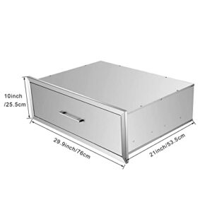 TELAM Outdoor Kitchen Drawer W30 X D20 X H10 Inches Stainless Steel One Huge Drawers for BBQ and Outdoor Kitchen