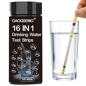 16-in-1 Water Test Kits,Drinking Water Test Strips,Tap and Well Water Testing Strips,Easy Fast Testing for Hardness,pH,Nitrate,Iron,Copper and More (100 Strips)