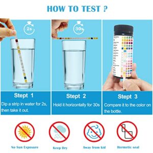 16-in-1 Water Test Kits,Drinking Water Test Strips,Tap and Well Water Testing Strips,Easy Fast Testing for Hardness,pH,Nitrate,Iron,Copper and More (100 Strips)