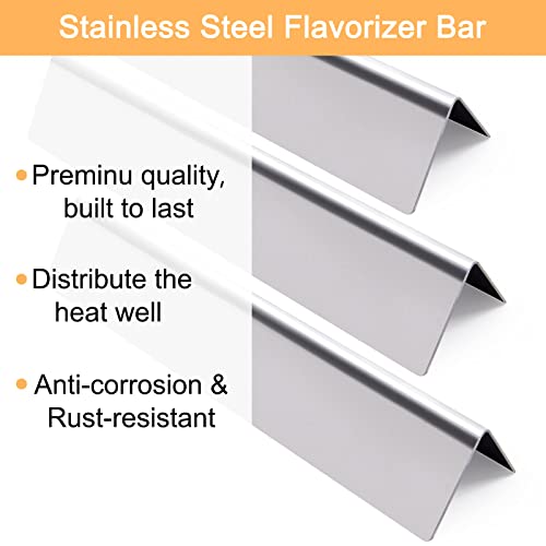 15.3'' 7635 Flavorizer Bars for Weber Spirit I & II 200 Series, Spirit E210 E220 S210 S220 with Front Control, 3 Packs Stainless Steel Heat Plates for Weber Spirit II E-210 Gas Grill Parts Replacement