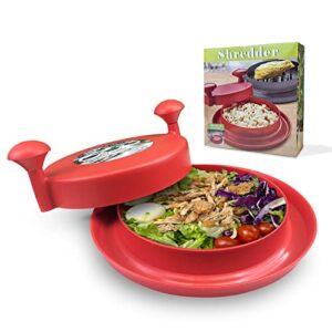 chicken shredder, shredmachine with knobs and non-slip base for shredding pulled pork, chicken, vegetable and beef （red）