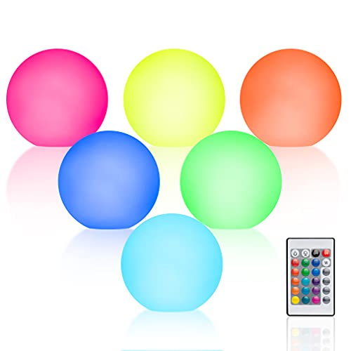 Floating Pool Lights for Swimming Pool, 3 Inch LED Orb Pool Lights that Float, IP68 Waterproof Light up Pool Float, Glow Balls for Pool at Night Lights for Hot tub Pond Garden Lawn Party Decor, 6pack