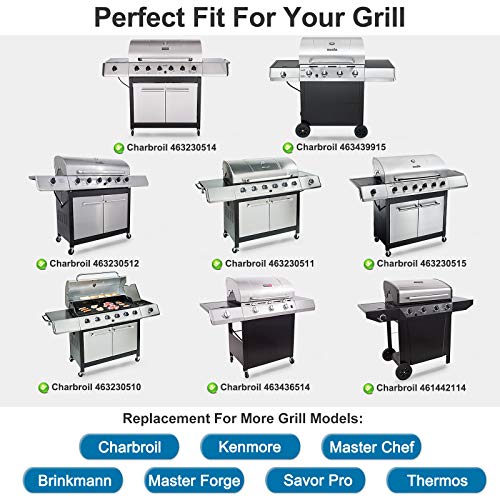 Criditpid Grill Heat Plate Parts for Charbroil 463230515, 463230514, 463230513, 463230512, 463230511,463230510,463439915,461442114,463441514, 463436514, 6-Pack 463230515 charbroil Parts，G-H-P