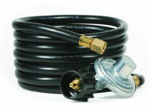 camco low pressure gas regulator with 12′ hose 70,000 btus/hr simple and quick install – use with low pressure gas fired heaters (57721)