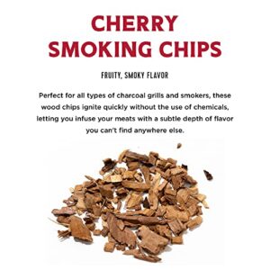 Fire & Flavor Premium All Natural Wood Chips for Smoker - Wood Chips for Smoking - Smoker Wood Chips - Smoker Accessories Gifts for Men and Women - Cherry - 2lbs