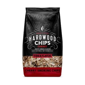 Fire & Flavor Premium All Natural Wood Chips for Smoker - Wood Chips for Smoking - Smoker Wood Chips - Smoker Accessories Gifts for Men and Women - Cherry - 2lbs