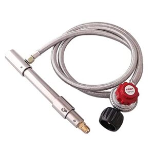 KIBOW Stainless Steel Forge/Furnace Burner with Adjustable 0~30 PSIG Propane Regulator w/steel Braided Hose